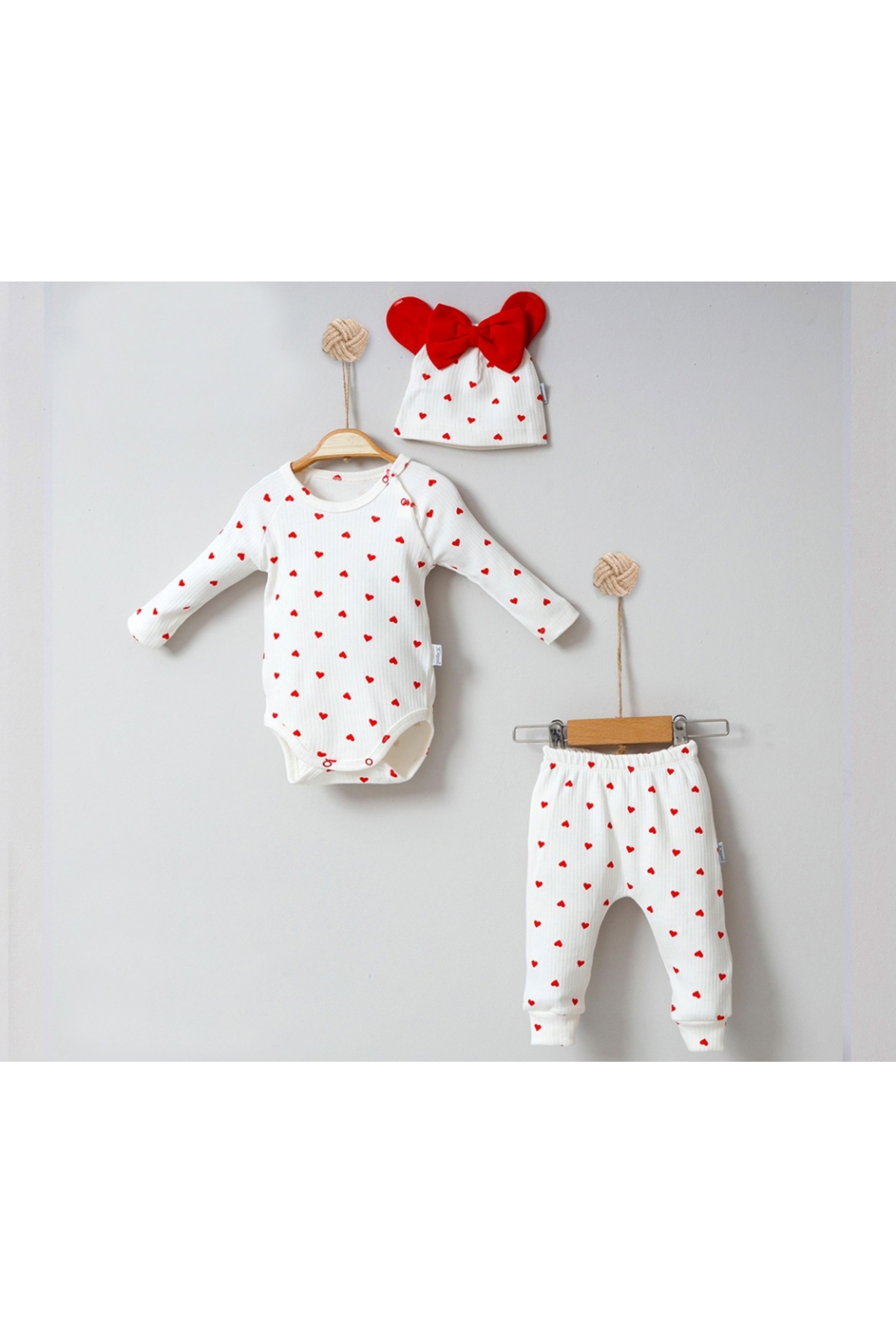 لباس خروجی بیمارستان نوزاد دخترانه  yukobaby bebeğiniz için en doğalı با کد YK4009MC